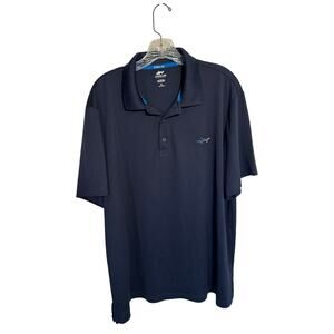 Greg Norman Attack Life Mens Play Dry Polo Navy Blue Short Sleeve Size XL Golf